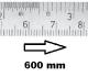 HORIZONTAL FLEXIBLE RULE CLASS II LEFT TO RIGHT 600 MM SECTION 30x1 MM<BR>REF : RGH96-G2600E1I0